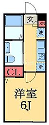 クエスト稲毛 1Kの間取図画像