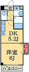 プライディア幕張 1DKの間取図画像