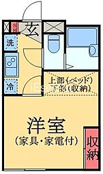 レオパレス南花園J1 1Kの間取図画像