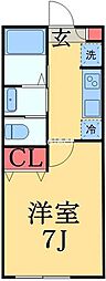 Villa黒砂 1Kの間取図画像
