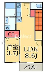 エルムハルヤマIII 1LDKの間取図画像