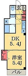サークルロードヒルズ2 1DKの間取図画像
