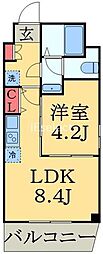 エクセレントコート千葉新宿 1LDKの間取図画像