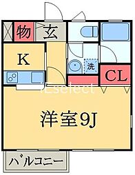 フェリーチェ検見川 1Kの間取図画像