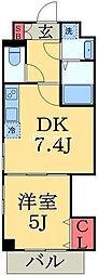 プラチナレジデンス 1DKの間取図画像