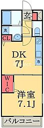 リブリ・グランデ検見川 1DKの間取図画像