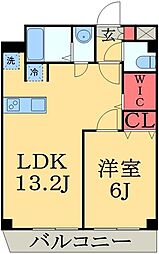 メイアジュール登戸 1LDKの間取図画像