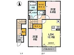 ライフコート上越 2階2LDKの間取り