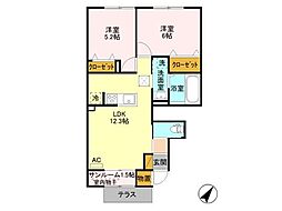 ラ・プラージュ 2LDKの間取図画像