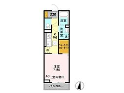 レフィナードC 1Kの間取図画像
