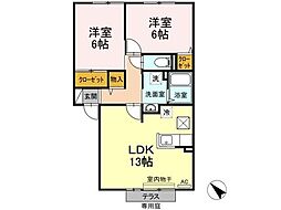 グラン・シャリオB 2LDKの間取図画像