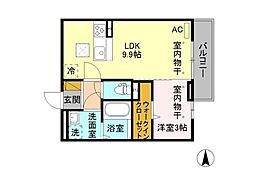 サニーガーデン 1LDKの間取図画像