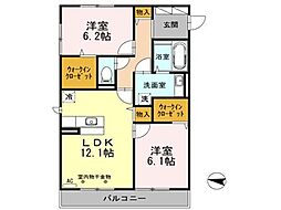 グランコンフォートC 2LDKの間取図画像