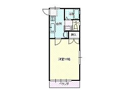 ハイツVELA 1Kの間取図画像