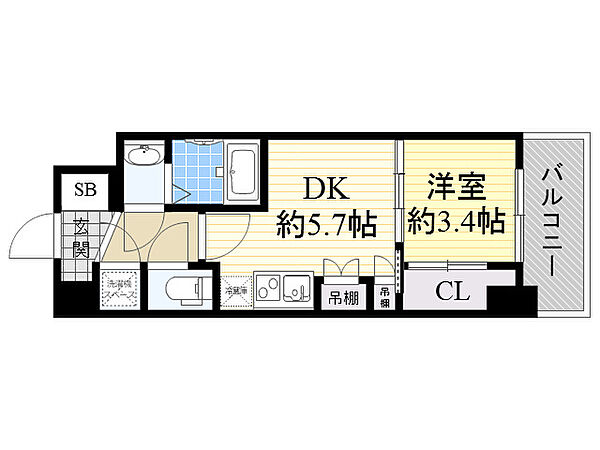 セレニテ新大阪カルム ｜大阪府大阪市淀川区西宮原２丁目(賃貸マンション1DK・2階・25.67㎡)の写真 その2