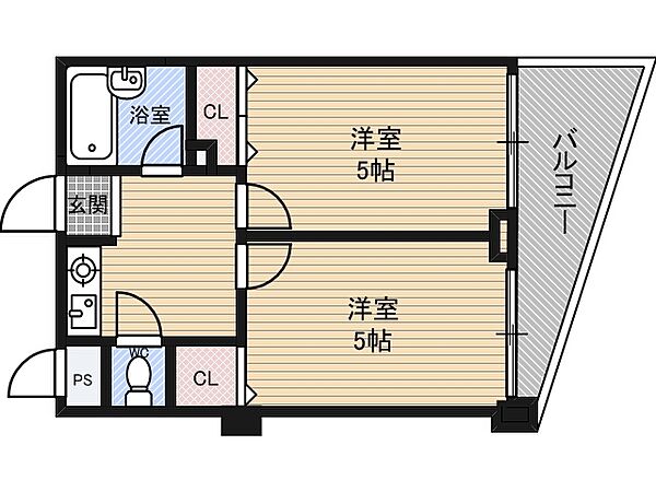 木川東エクセルハイツ ｜大阪府大阪市淀川区木川東４丁目(賃貸マンション2K・2階・24.42㎡)の写真 その2