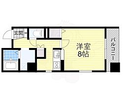 サンパティーク 10階1Kの間取り