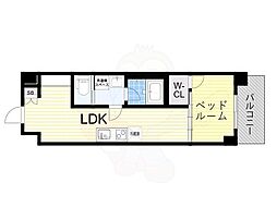 リビー東三国 1LDKの間取図画像