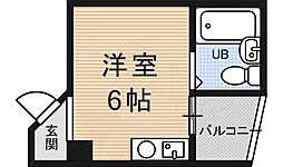 淡路西山ビル ワンルームの間取図画像