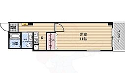 フルーレ新大阪 1Kの間取図画像