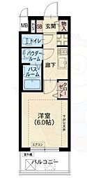 スプランディッド新大阪WEST 1Kの間取図画像