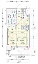 プレサンス新大阪ジェイズ 1LDKの間取図画像