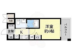 エステムコート新大阪11リンクス 1Kの間取図画像