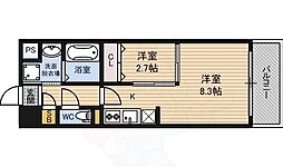 グランドステージ十三 1LDKの間取図画像