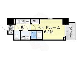 エスリードレジデンス大阪グランノース1 1Kの間取図画像