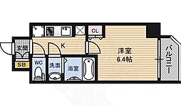 Sレジデンス新大阪ウエスト 1Kの間取図画像