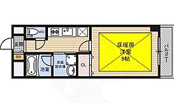 セレッソコート新大阪 1Kの間取図画像