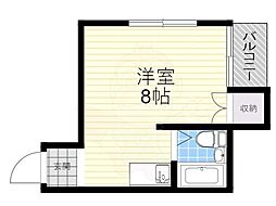 青山ハイツ淡路 ワンルームの間取図画像