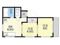 冨士ハイツ 2LDKの間取図画像