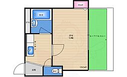 クオーレ十三東 1Kの間取図画像