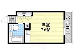 メゾン第5新大阪 ワンルームの間取図画像