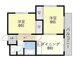 トッププラザ 2DKの間取図画像