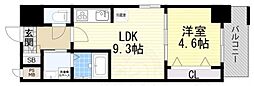 グランルクレ新大阪 1LDKの間取図画像