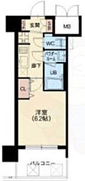 プレサン神崎川FINEBLESS 1Kの間取図画像