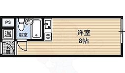 ファミールハイツ北大阪3号棟 ワンルームの間取図画像