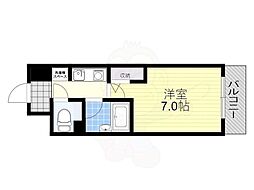 エスリード新大阪第7 1Kの間取図画像