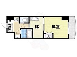 ノルデンハイム新大阪2 1DKの間取図画像