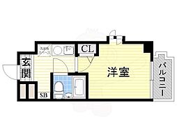 エスリード塚本第2 1Kの間取図画像