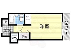 アメニティ塚本公園 ワンルームの間取図画像