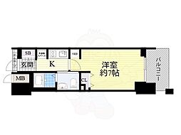 エステムコート新大阪Xザ・ゲート 1Kの間取図画像