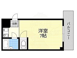 パイン・ハイツ新大阪 1Kの間取図画像