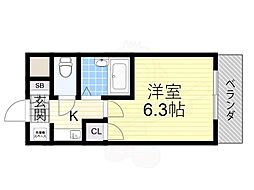 メゾンラフィネ 1Kの間取図画像