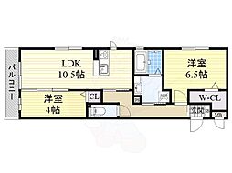 セントラルヴィレッジA 2LDKの間取図画像