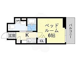 ライブカーサ上新庄 1Kの間取図画像