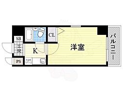 エスリード新大阪第2 1Kの間取図画像