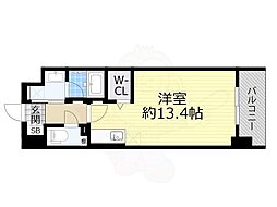 メゾンドボヌール ワンルームの間取図画像